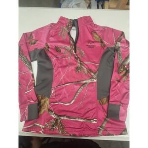 Realtree APC Pink Camo 1/4 Zip‎ Pullover Long Sleeve Top Womens